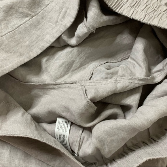 Eileen fisher Womens gray 100% linen crop pull on pants L - Picture 6 of 7